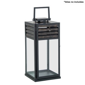 Farol LED Negro Espejo 12,5 x 18,5 x 12,5 cm | Tienda24 - Global Online Shop Tienda24.eu