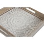 Set of trays Home ESPRIT White Natural Mango wood MDF Wood 40 x 40 x 5 cm (2 Units) | Tienda24 Tienda24.eu