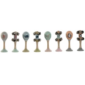 Brinquedo musical Home ESPRIT Madeira 11,5 x 2 x 15,5 cm Maracas (4 Un