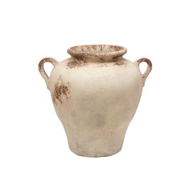 Buy Vase Romimex White Terracotta 40 x 40 x 40 cm