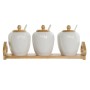 Sugar Bowl DKD Home Decor White Natural Bamboo Porcelain 31 x 9 x 7 cm 4 Pieces | Tienda24 Tienda24.eu