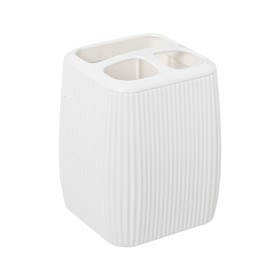 Toothbrush Holder Alexandra House Living White Acrylic Plastic 7 x 9 x 7 cm by Alexandra House Living, Stands and dispensers ...