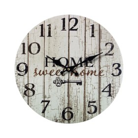 Horloge Murale Alexandra House Living Blanc Bois 34 x 34 x 4 cm de Alexandra House Living, Pendules murales - Réf : D1633180,...