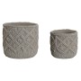 Set of Planters Home ESPRIT Light grey Cement 20 x 20 x 18 cm | Tienda24 Tienda24.eu