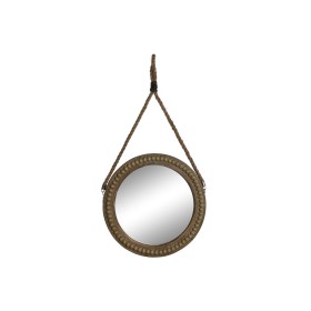 Miroir mural Blanc Naturel Verre Bois de manguier Bois MDF Vertical Rond 91,5 x 3,8 x 91,5 cm | Tienda24 Tienda24.eu