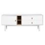 Mueble de TV Home ESPRIT Blanco Natural Polipropileno Madera MDF 140 x 40 x 55 cm | Tienda24 Tienda24.eu