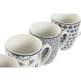 4 Piece Mug Set Home ESPRIT Blue White Porcelain 340 ml | Tienda24 Tienda24.eu