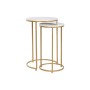 Set of 2 tables Home ESPRIT Golden Metal Marble 40 x 40 x 64 cm | Tienda24 Tienda24.eu