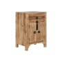 Mesita de Noche Home ESPRIT Negro Natural Madera de abeto Madera MDF 45 x 34 x 66 cm | Tienda24 Tienda24.eu