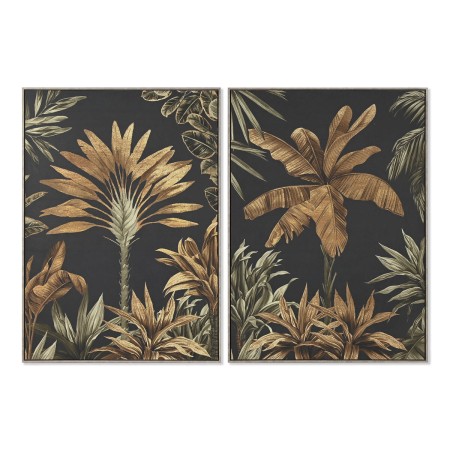 Painting Home ESPRIT Black Golden Palms Tropical 103 x 4,5 x 143 cm (2 Units) | Tienda24 Tienda24.eu