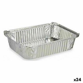 Ensemble de plats pour la cuisine Jetable Casserole Avec couvercle Aluminium 25,5 x 22 x 9,5 cm (12 Unités) | Tienda24 Tienda24.eu