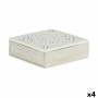 Decorative box White Wood 22 x 7,5 x 22 cm (4 Units) | Tienda24 Tienda24.eu