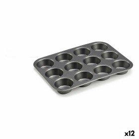 Molde Desmontável Quttin Marble Cinzento Aço de carbono 24 x 6,8 cm (12 Unidades) | Tienda24 Tienda24.eu