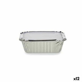 Ensemble de plats pour la cuisine Jetable Casserole Avec couvercle Aluminium 25,5 x 22 x 9,5 cm (12 Unités) | Tienda24 Tienda24.eu