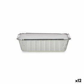 Ensemble de plats pour la cuisine Jetable Casserole Avec couvercle Aluminium 25,5 x 22 x 9,5 cm (12 Unités) | Tienda24 Tienda24.eu