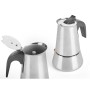 Cafetera Italiana Negro Plateado Acero 4 Tazas | Tienda24 Tienda24.eu