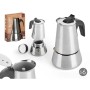 Cafetière Italienne Noir Argenté Acier 6 Tasses | Tienda24 Tienda24.eu