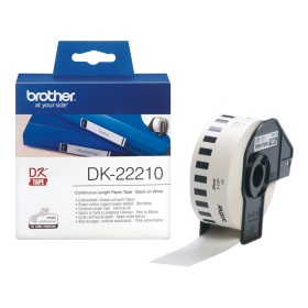 Continuous Paper for Printers Brother DK22210 29 x 30,48 mm White 29 mm by Brother, Adhesive labels and stickers - Ref: M0502...