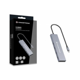 Hub USB Conceptronic HUBBIES14G Gris de Conceptronic, Hubs de réseau - Réf : M0505198, Prix : 53,23 €, Remise : %