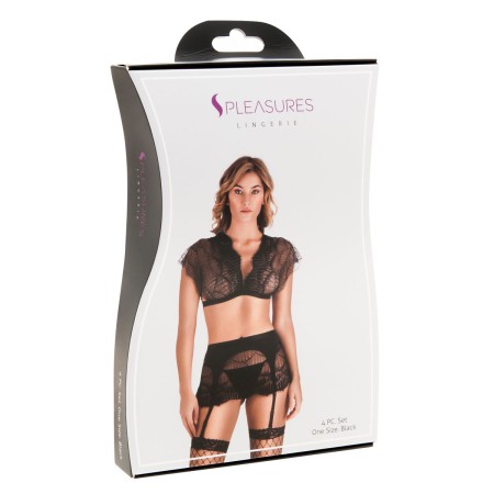 Underwear Set S Pleasures Black (One size) | Tienda24 Tienda24.eu