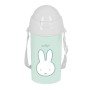 Garrafa com Tampa e Palhinha Miffy Menta Menta PVC 500 ml | Tienda24 Tienda24.eu