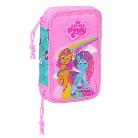 Plumier Doble My Little Pony Magic Rosa Turquesa 12.5 x 19.5 x 4 cm 28 piezas | Tienda24 Tienda24.eu