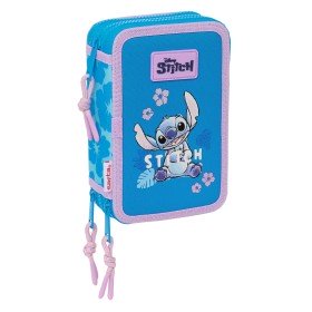 Plumier Triple Lilo & Stitch Hawaii Azul 12,5 x 19,5 x 5,5 cm 36 Pieza