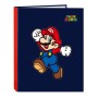 Carpeta de anillas Super Mario World Azul marino A4 26.5 x 33 x 4 cm | Tienda24 Tienda24.eu