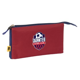 Trousse Fourre-Tout Double F.C. Barcelona 24/25 Bordeaux Blue marine 21 x 8 x 6 cm | Tienda24 Tienda24.eu