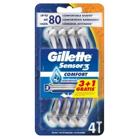 Maquinillas de Afeitar Desechables Gillette Sensor 3 Comfort 4 Unidades de Gillette, Hombre - Ref: S05115479, Precio: 7,26 €,...