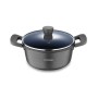 Casserole avec Couvercle en Verre 3 Claveles Bleu Noir 6,7 l 28 x 12,5 cm | Tienda24 Tienda24.eu