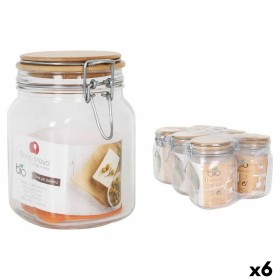 Jar Borgonovo Primizie Hermetically sealed Bamboo 1L 10,5 x 10,5 x 15,5 cm (6 Units) by Borgonovo, Food storage - Ref: S22274...