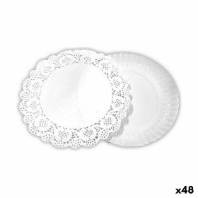 Cake stand Algon White 25 x 25 x 2 cm Circular (2 Pieces) (48 Units) by Algon, Plates and dishes - Ref: S2229302, Price: 22,5...