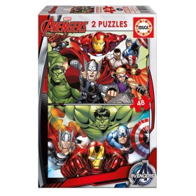 Child's Puzzle Marvel Avengers Educa (2 x 48 pcs) by Educa, Jigsaws - Ref: S2403629, Price: 8,08 €, Discount: %