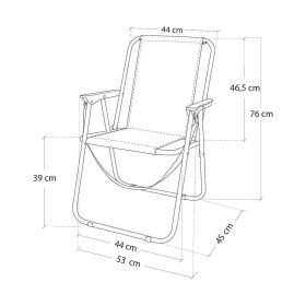 Sedia da Campeggio Pieghevole Aktive Azzurro Grigio 57 x 97 x 60 cm (4 Unità) | Tienda24 - Global Online Shop Tienda24.eu