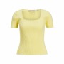 Camisola de Manga Curta Mulher Jxsky Ss Jack & Jones French Vanilla Amarelo | Tienda24 Tienda24.eu