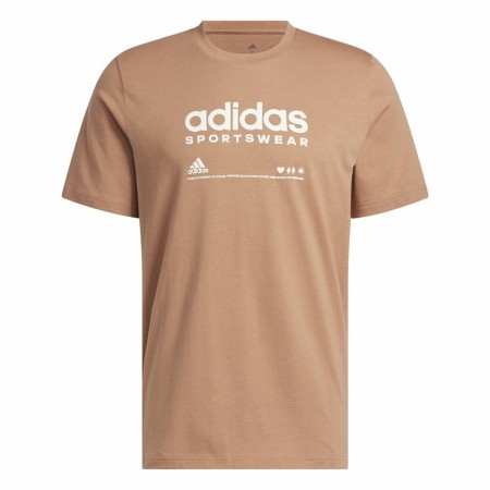 Herren Kurzarm-T-Shirt Adidas Lounge Braun | Tienda24 Tienda24.eu