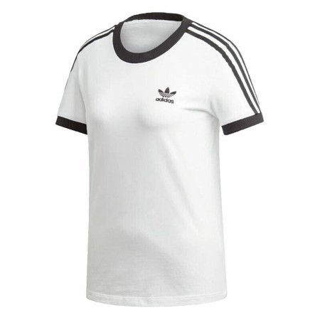 Camisola de Manga Curta Mulher Adidas 3 stripes Branco | Tienda24 Tienda24.eu