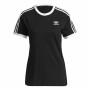 T-shirt à manches courtes femme Adidas 3 stripes Noir | Tienda24 Tienda24.eu