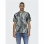 Camisola de Manga Curta Homem Only & Sons Onskobe Reg Banana Leaf Azeitona | Tienda24 Tienda24.eu