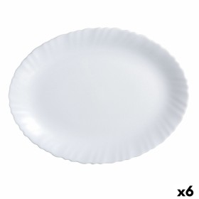 Serving Platter Luminarc Feston Oval White Glass (Ø 33 cm) (6 Units) by Luminarc, Plates and dishes - Ref: S2709175, Price: 2...