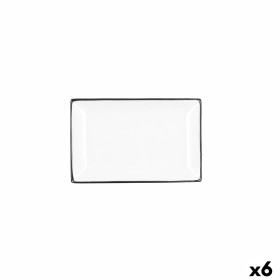 Snack tray Quid Gastro White Black Ceramic 20 x 13 x 2 cm (6 Units) by Quid, Plates and dishes - Ref: S2710812, Price: 14,50 ...