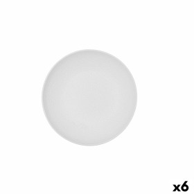 Deep Plate Bidasoa Fosil White Ceramic 21 x 21 x 4,7 cm (6 Units) by Bidasoa, Plates and dishes - Ref: S2711453, Price: 33,40...