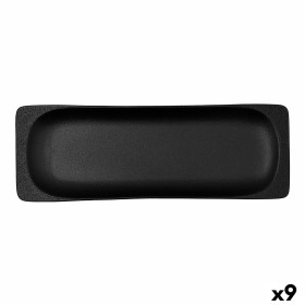 Tablett für Snacks Bidasoa Fosil Schwarz aus Keramik Tonerde 36 x 12,7 x 2,9 cm (9 Stück) von Bidasoa, Teller und Schüsseln -...