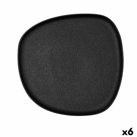 Flacher Teller Bidasoa Fosil Schwarz aus Keramik karriert 26,3 x 25,5 x 2,4 cm (6 Stück) von Bidasoa, Teller und Schüsseln - ...