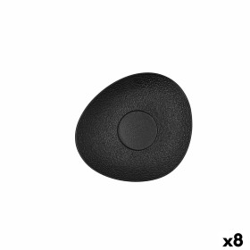 Plate Bidasoa Fosil Black Ceramic Aluminium Oxide 15,8 x 13,8 x 2 cm Coffee (8 Units) by Bidasoa, Cups - Ref: S2711614, Price...