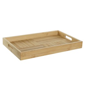 Tray DKD Home Decor Natural Bamboo 43 x 27 x 4,5 cm by DKD Home Decor, Plates and dishes - Ref: S3053192, Price: 12,68 €, Dis...