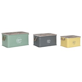 Set di Bauli Home ESPRIT Giallo Verde Grigio Marrone scuro Metallo Vintage 60 x 38 x 32,5 cm di Home ESPRIT, Scatole e cassap...