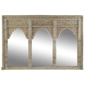 Miroir mural DKD Home Decor Verre Plumes Doré Bois de manguier Décapé (90 x 3 x 90 cm) | Tienda24 - Global Online Shop Tienda24.eu