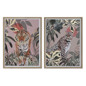 Painting Home ESPRIT Red Green Colonial Golden Jungle 45 x 2,5 x 60 cm (2 Units) by Home ESPRIT, Prints on Canvas - Ref: S305...